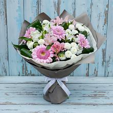 Букет цветов из:  Герберы, Альстромерии и Хризантемы #REPLACE_PRED# Праслово