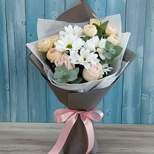 Букет цветов из:  Хризантемы и Розы в Праслово