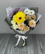 Букет цветов из:  Розы, Герберы и Хризантемы в Праслово