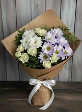 Букет цветов из:  Хризантемы и Розы в Праслово