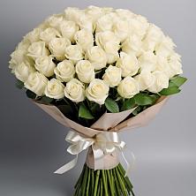 Букет 101 беля роза Белоснежка в Праслово