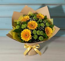 Букет цветов из:  Герберы и Хризантемы в Праслово