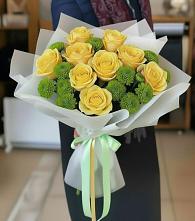 Букет цветов из:  Хризантемы и Розы в Праслово