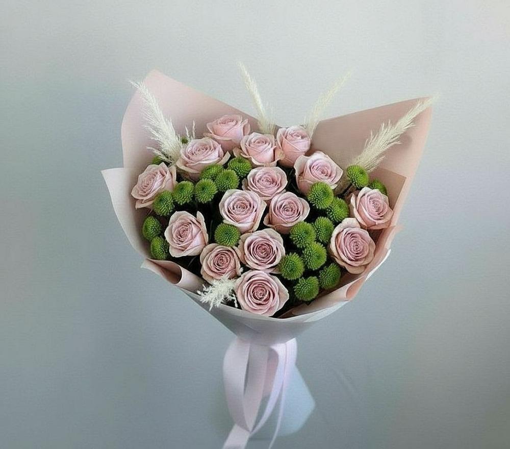 Букет цветов из: Розы и Хризантемы в Праслово