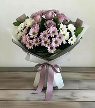 Букет цветов из:  Хризантемы и Розы в Праслово