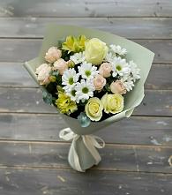 Букет цветов из:  Альстромерии, Розы и Хризантемы в Праслово