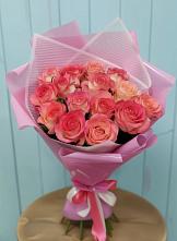 Букет 15 Розовых роз Равель в Праслово